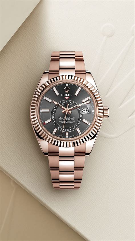 rolex sky dweller rose gold slate dial|rolex sky dweller sale.